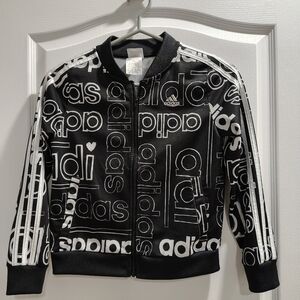 Adidas Kids Black Logo Track Jacket